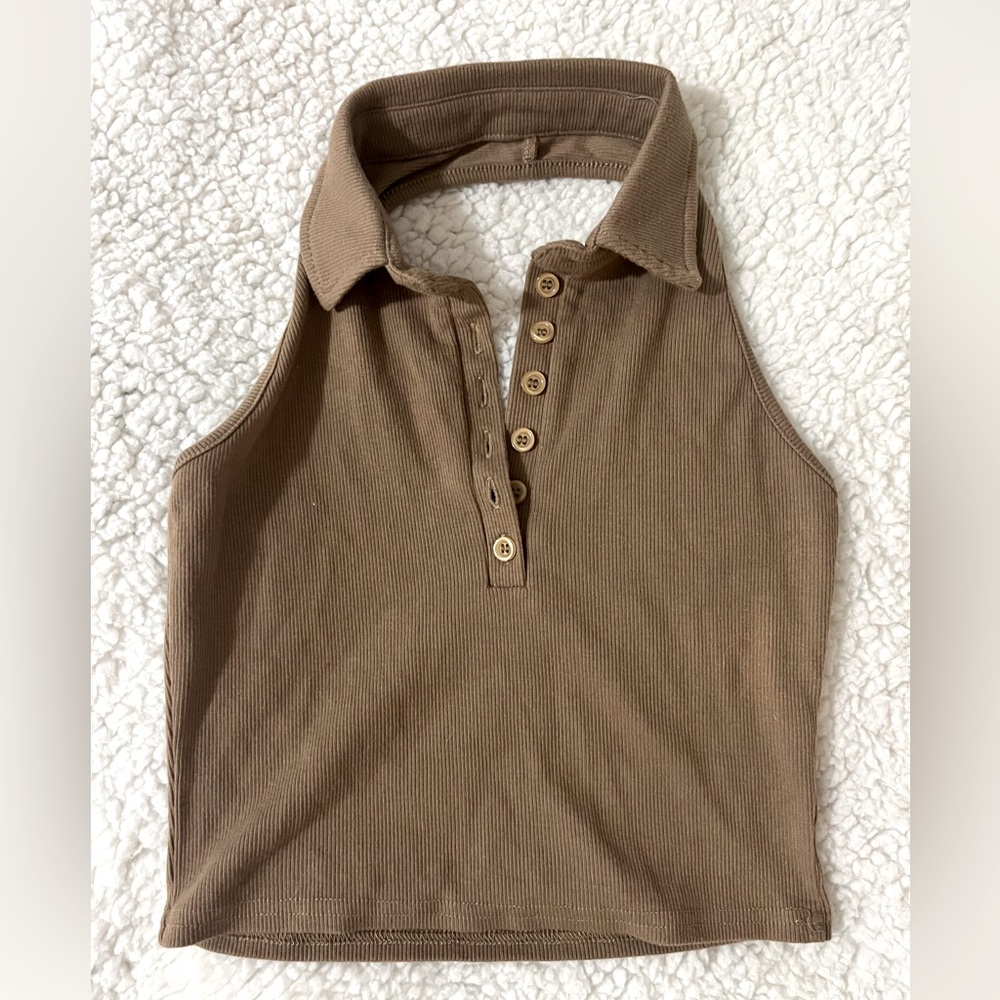 Collared crop top - Picture 1 of 1